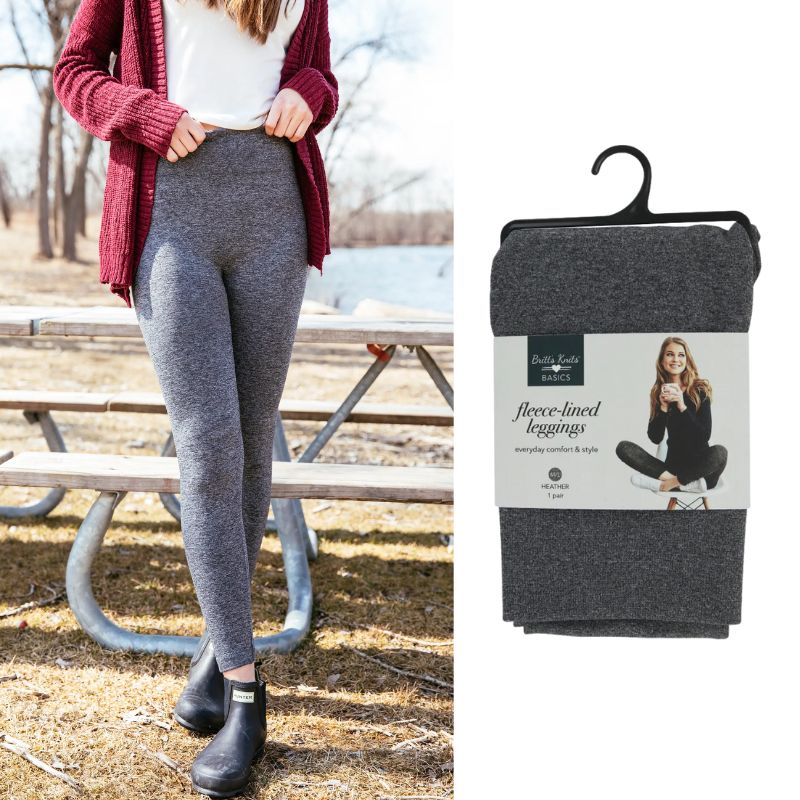 Gray Fleece-Lined Leggings
